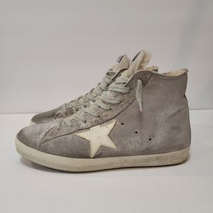 Golden Goose Francy shearling sneakers shoes sheepskin silver hightops size 40